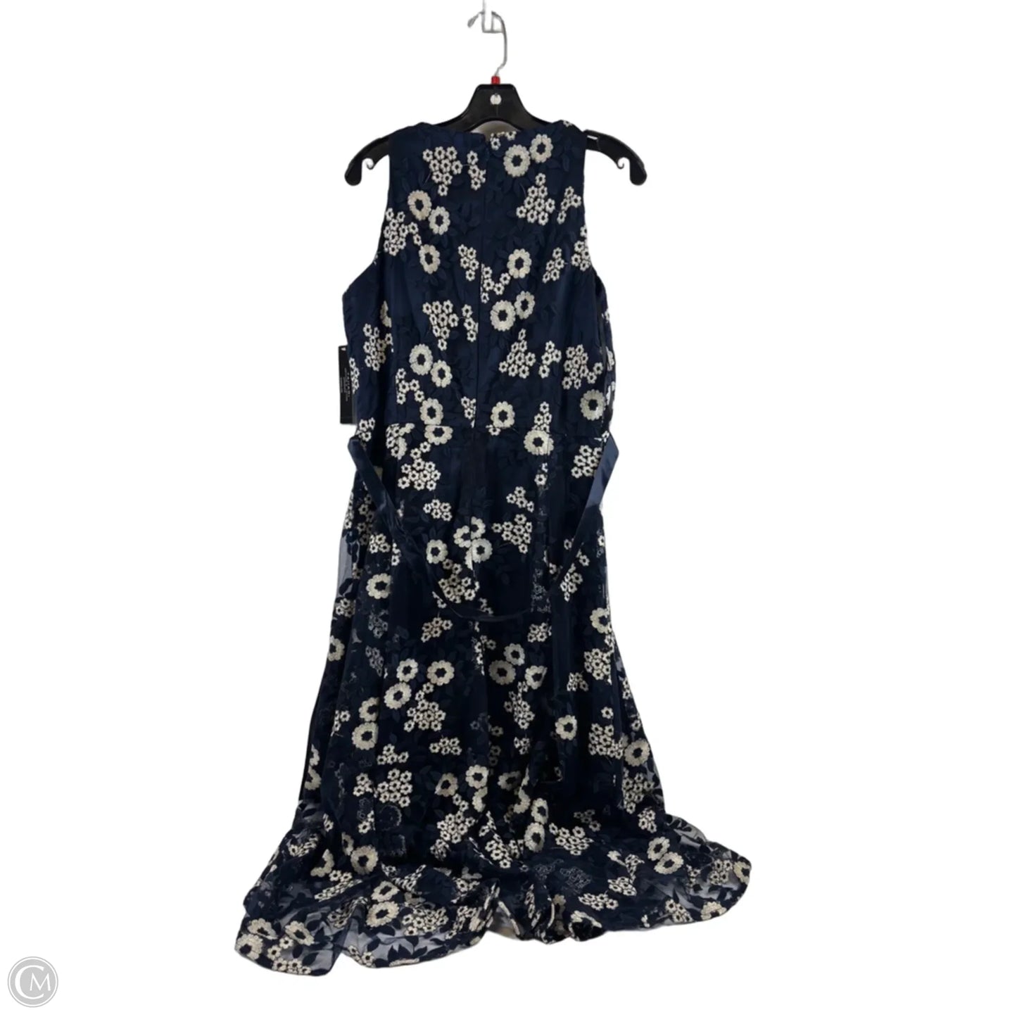 Dress Party Midi By Tahari In Blue & White, Size: M