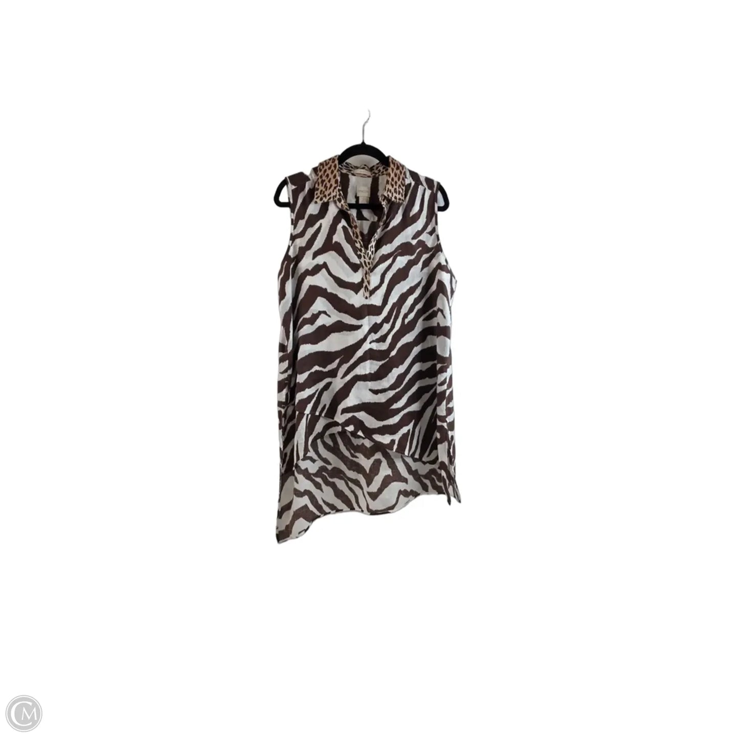 Top Sleeveless By Chicos In Animal Print, Size: L