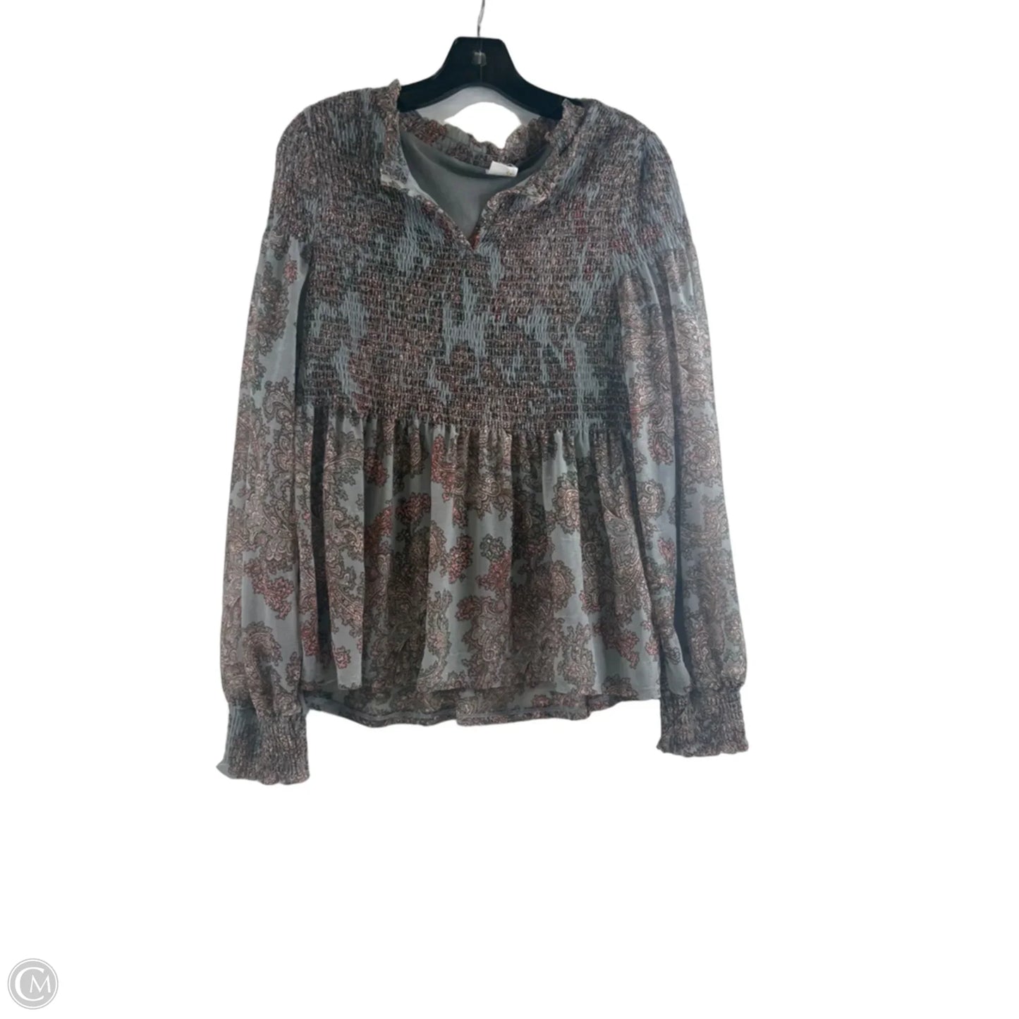 Top Long Sleeve By Akemi And Kin In Blue & Pink, Size: Xs