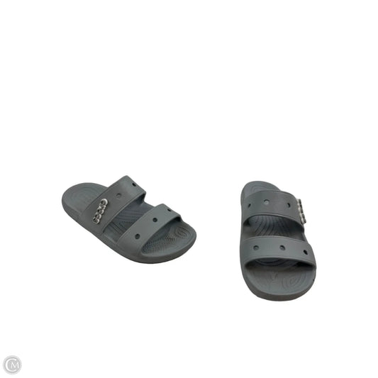 Sandals Flats By Crocs In Grey, Size: 9
