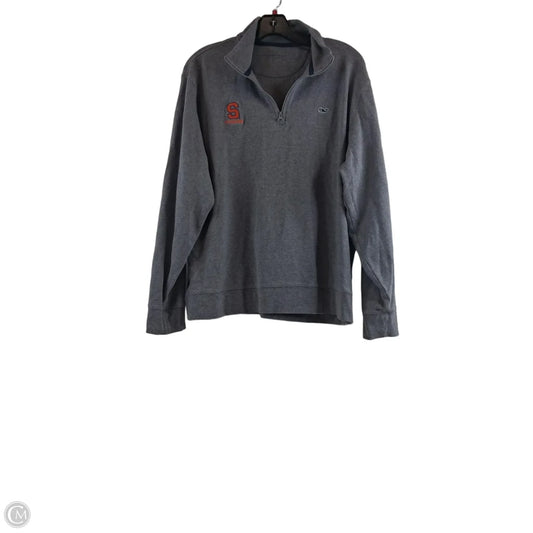 Athletic Top Long Sleeve Collar By Vineyard Vines In Grey, Size: L
