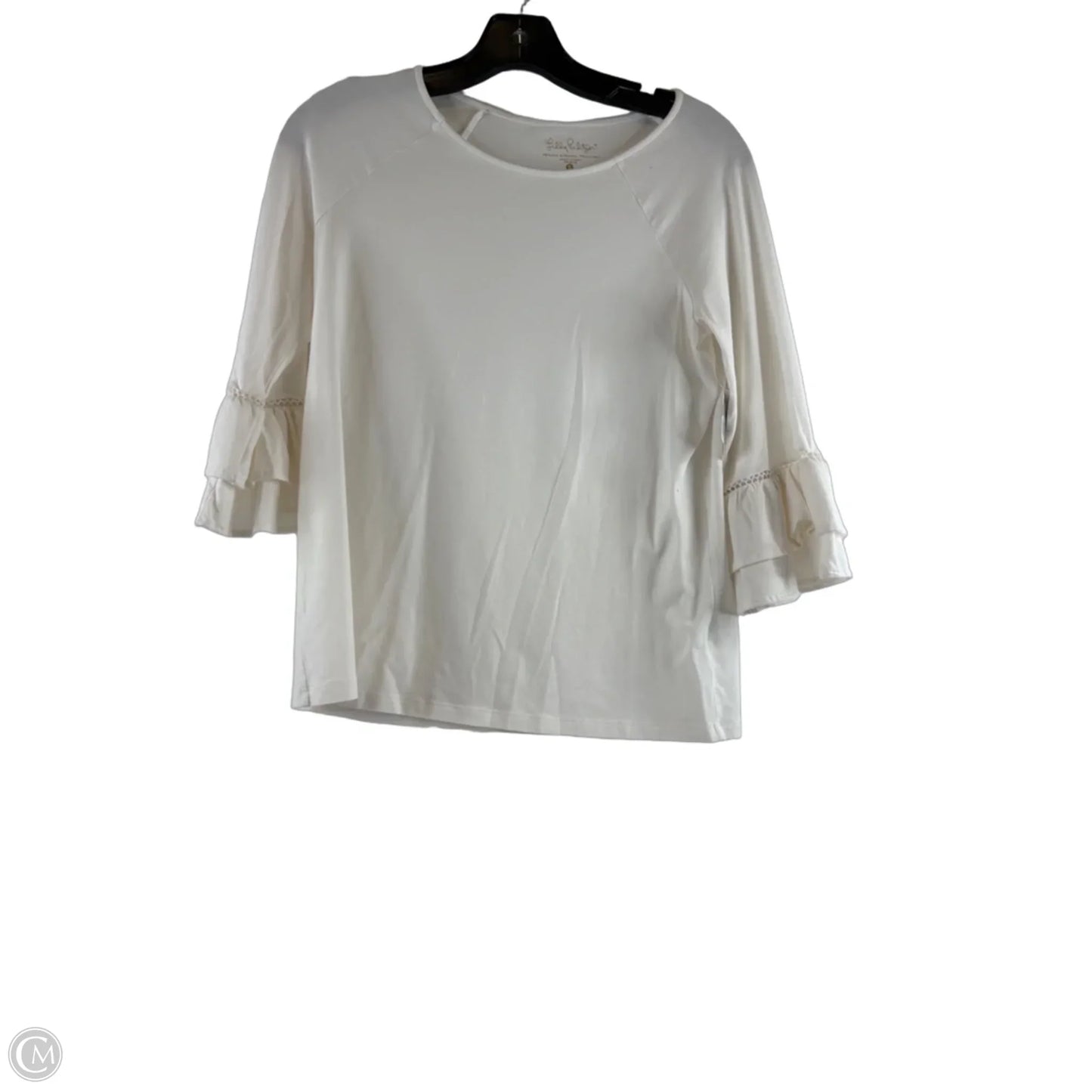 Top 3/4 Sleeve Designer By Lilly Pulitzer In Cream, Size: S
