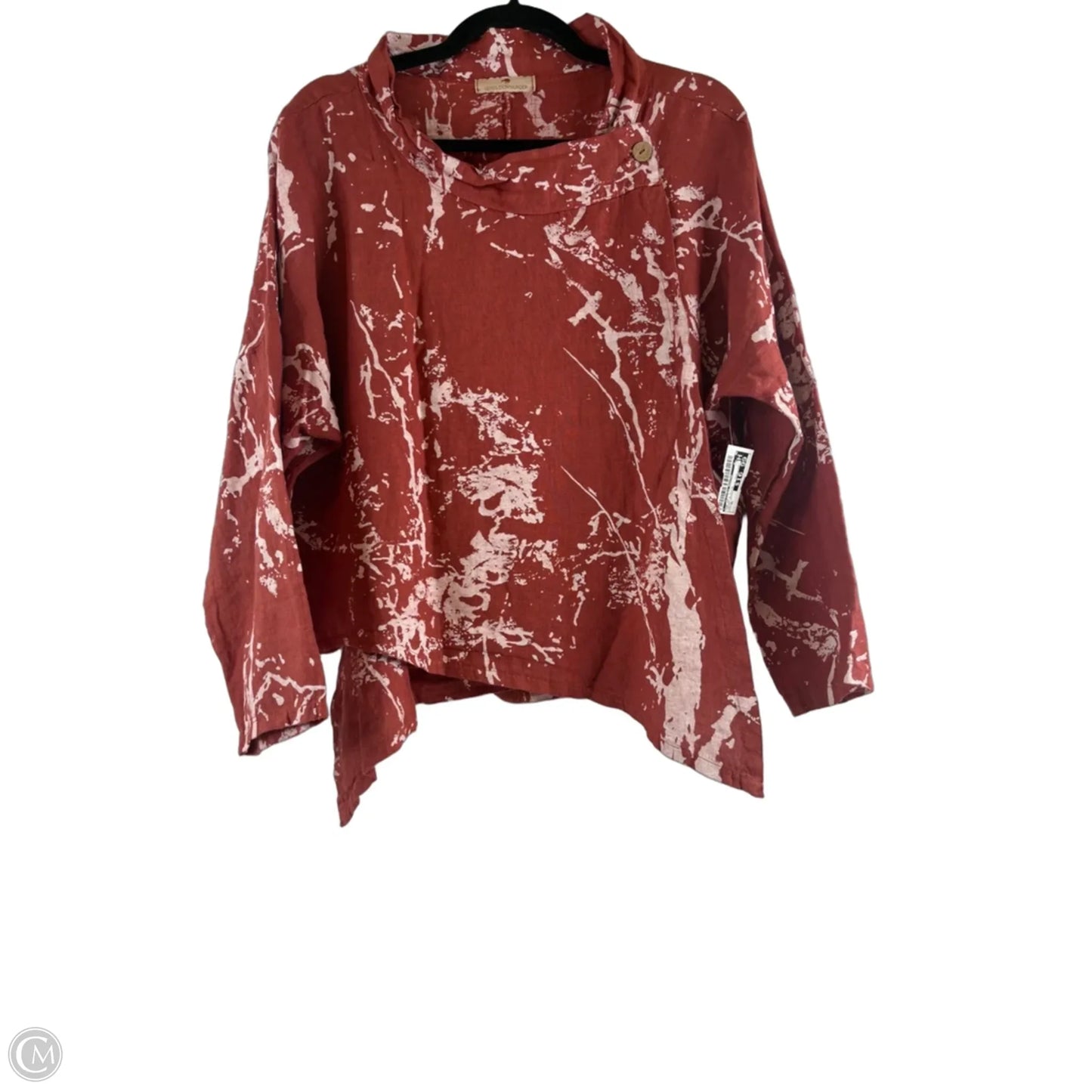 Top Long Sleeve By Clothes Mentor In Orange & White, Size: Xl