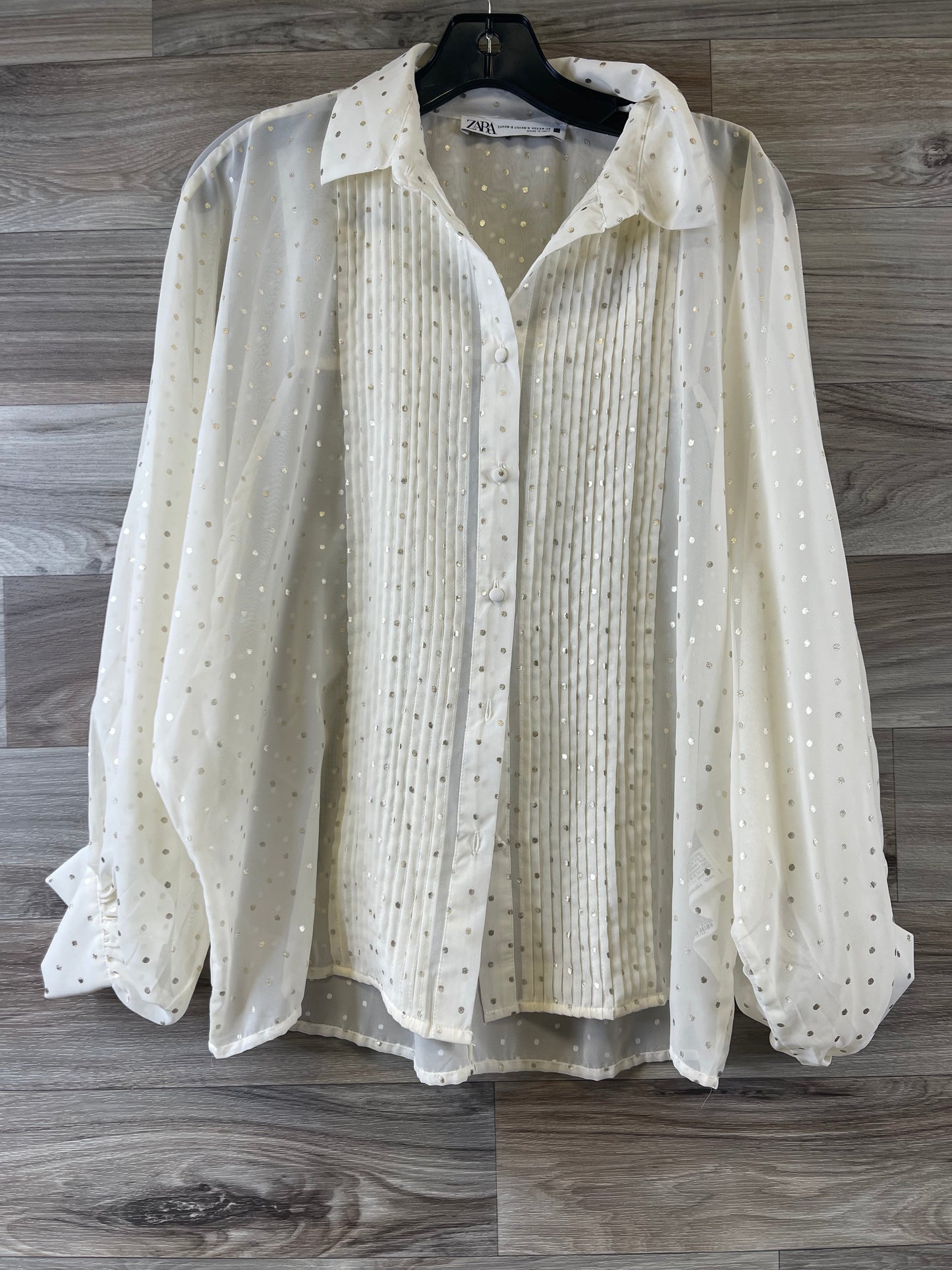 White Top Long Sleeve Zara, Size Xs