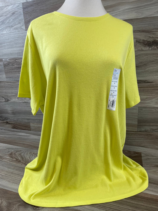 Yellow Top Short Sleeve Basic Croft And Barrow, Size 1x