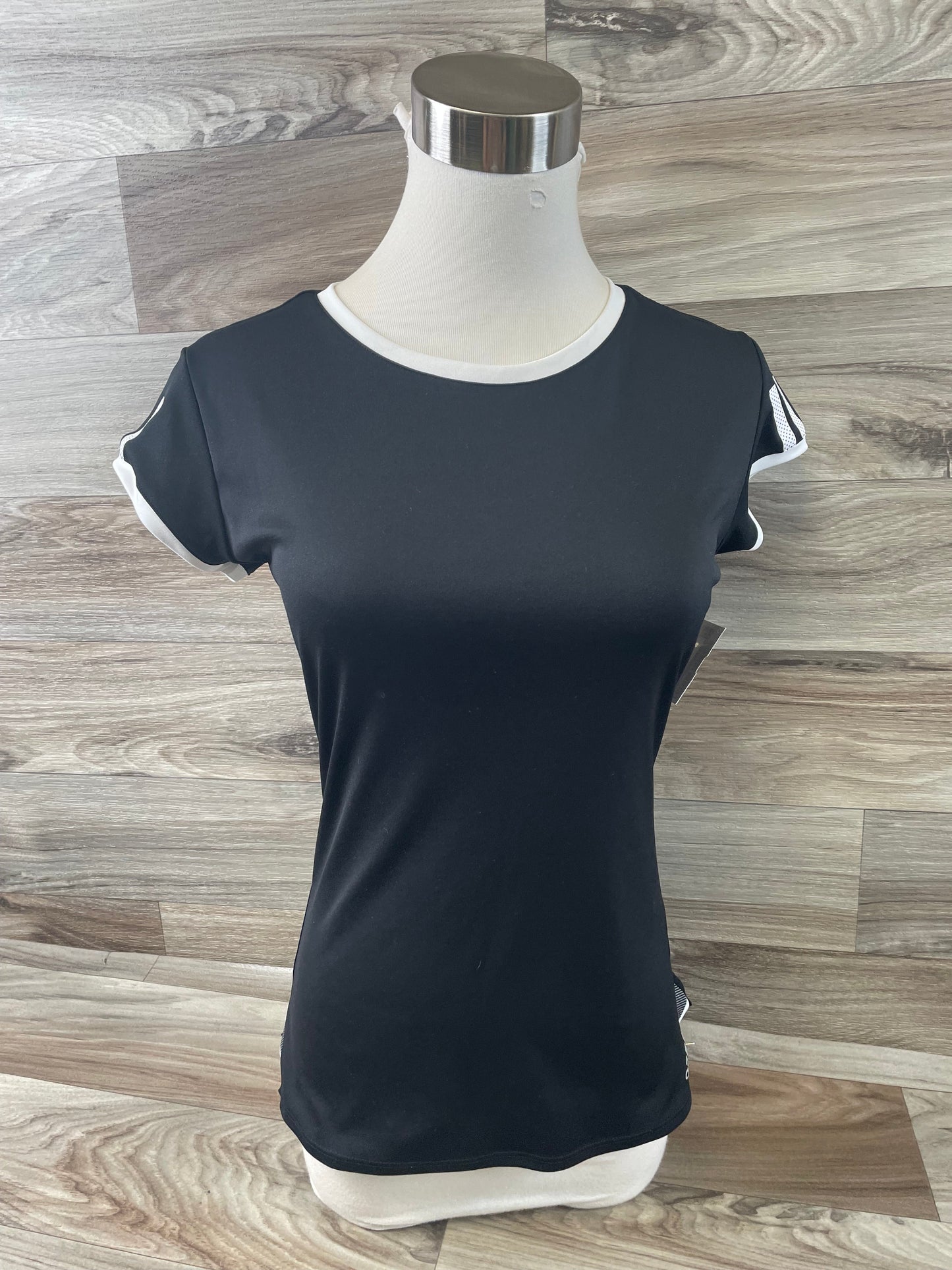 Black Athletic Top Short Sleeve Adidas, Size S