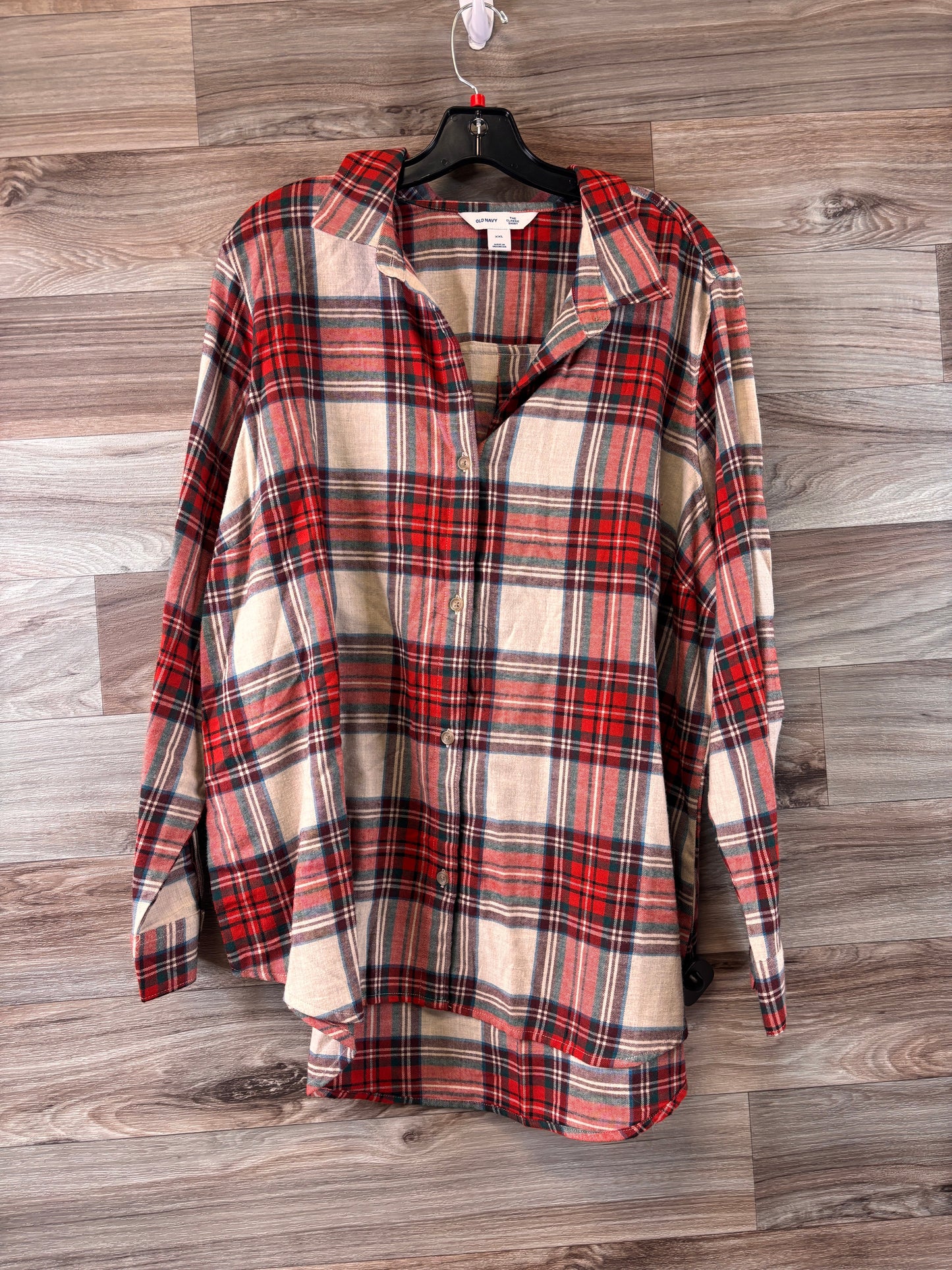 Plaid Pattern Top Long Sleeve Old Navy, Size Xxl