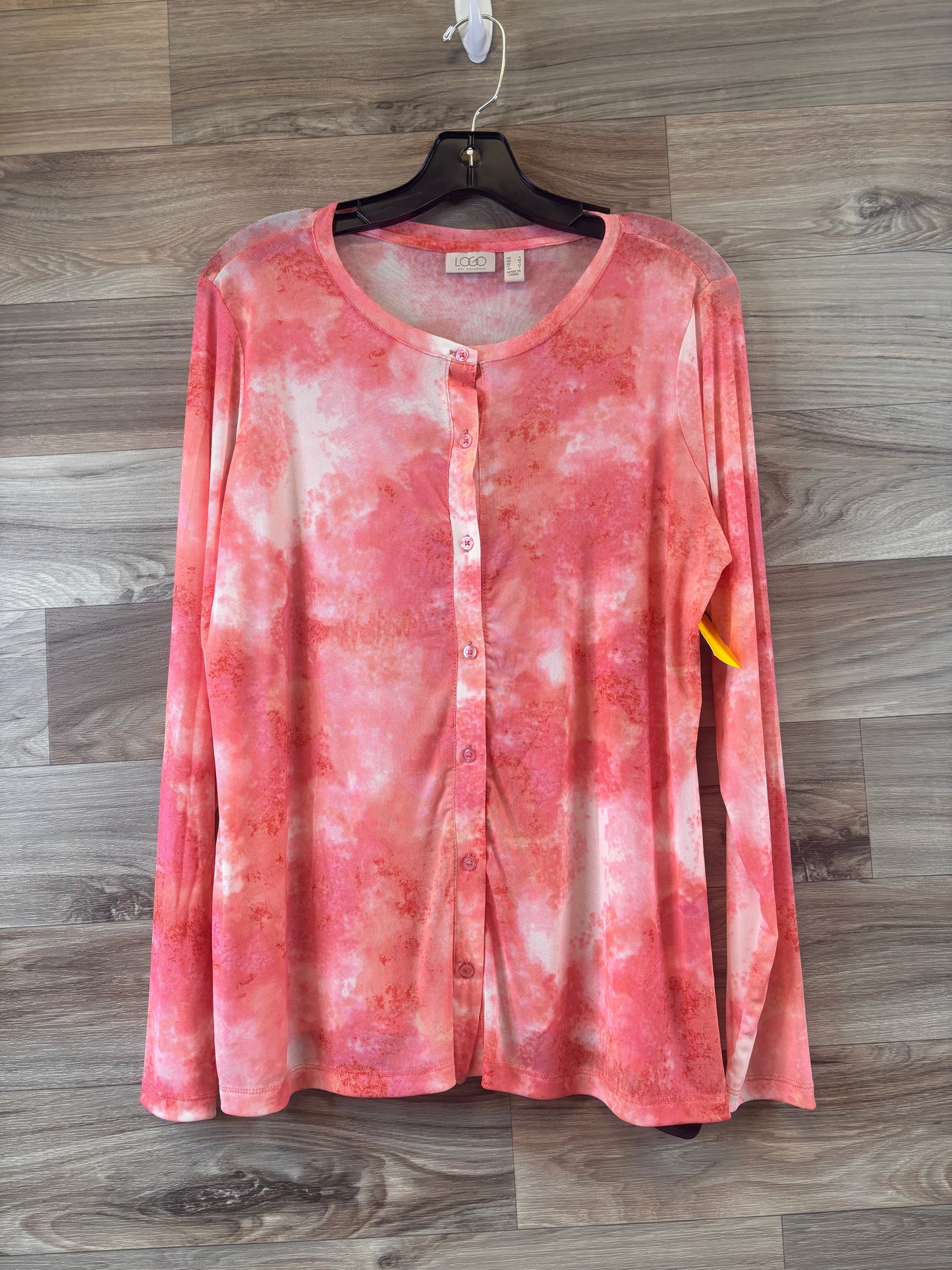 Top Long Sleeve By Logo In Pink, Size: S