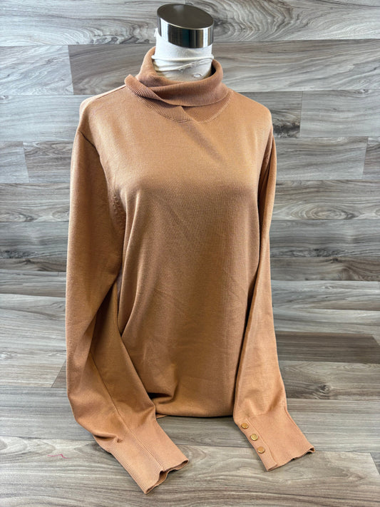 Top Long Sleeve Basic By Eloquii In Bronze, Size: 3x