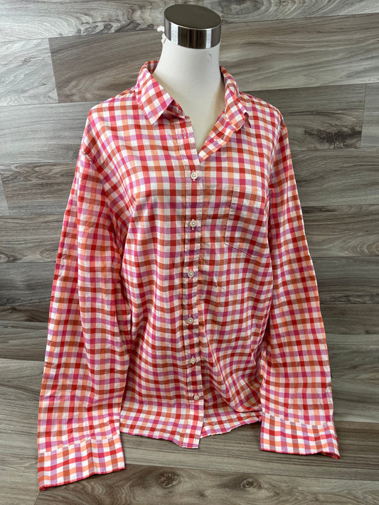 Orange & Red Top Long Sleeve J. Crew, Size 3x