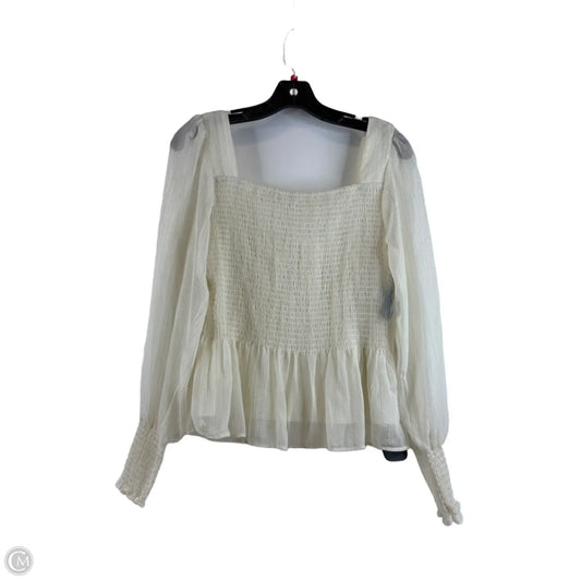 Top Long Sleeve By Nine West In Cream, Size: L