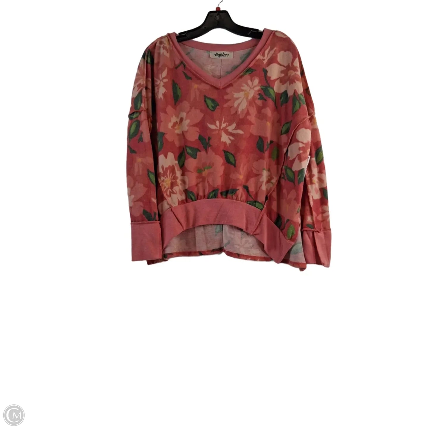 Top Long Sleeve By Haptics In Grey & Orange, Size: S