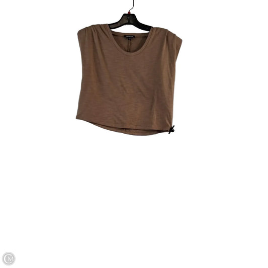 Top Short Sleeve Basic By Express In Tan, Size: Xs