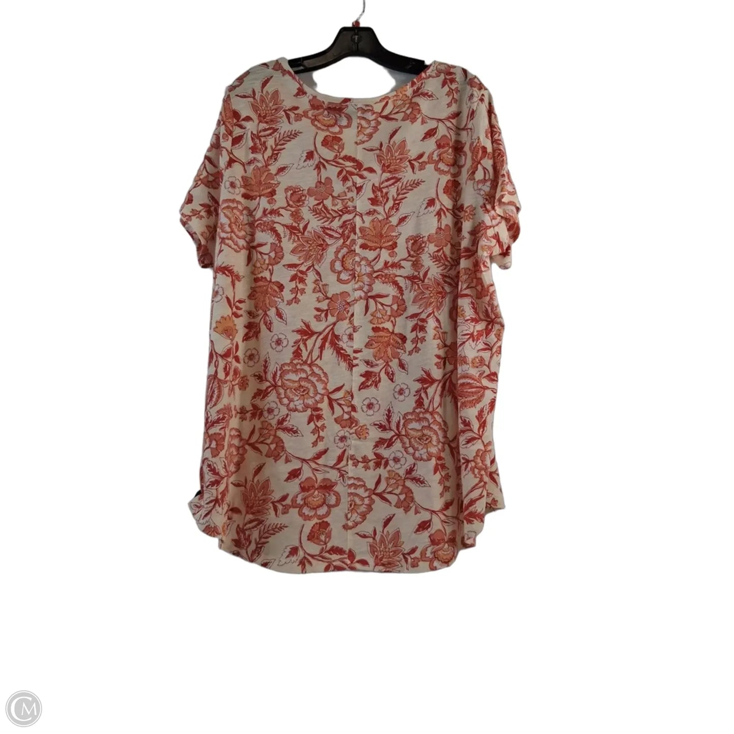Top Short Sleeve By Rachel Zoe In Cream & Orange, Size: 2x