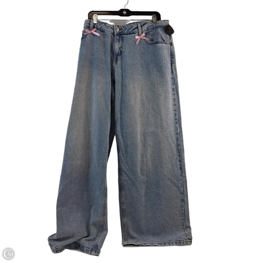 Jeans Wide Leg By No Boundaries In Blue & Pink, Size: 18