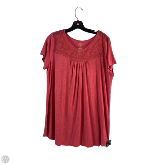 Top Short Sleeve By St Johns Bay In Coral, Size: L