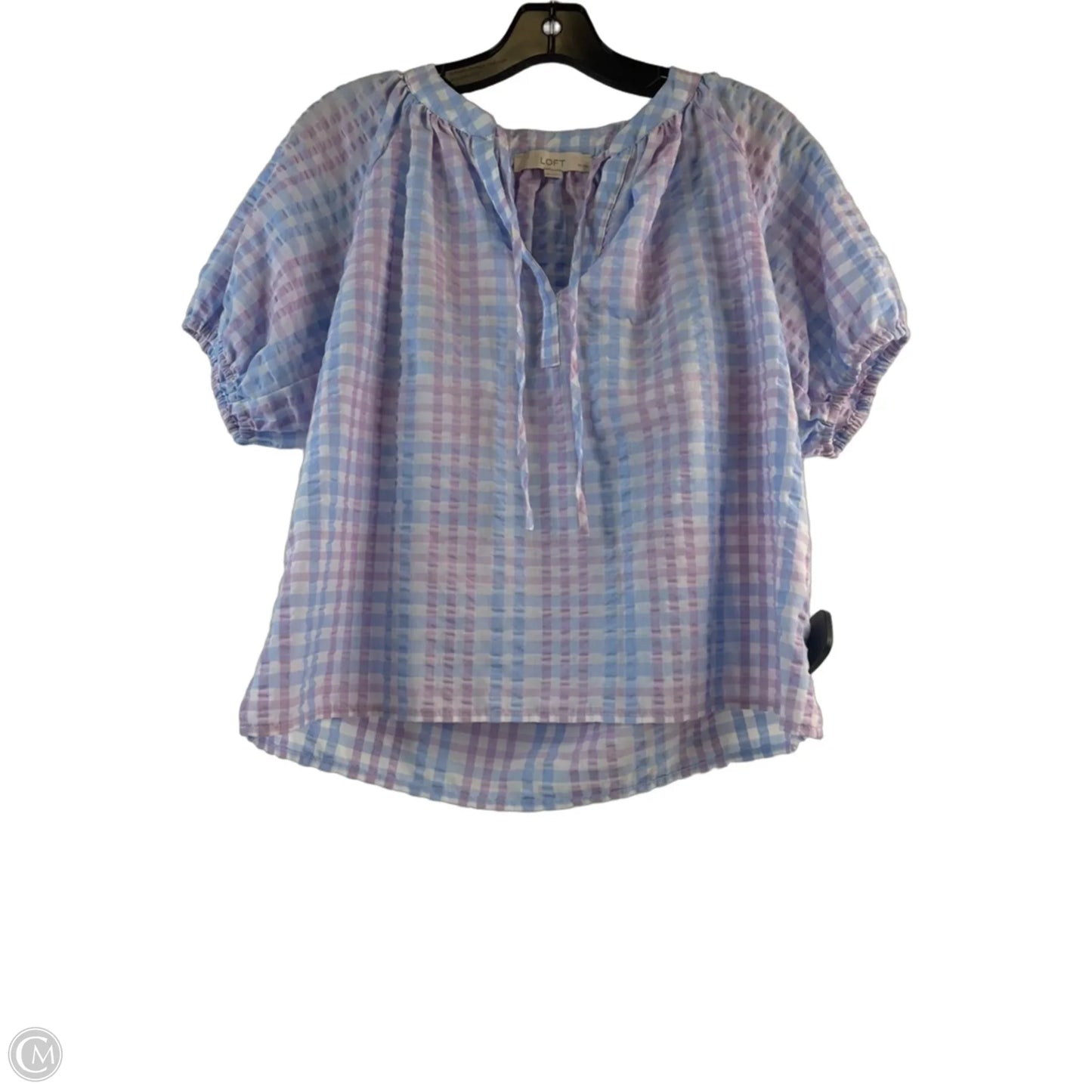 Top Short Sleeve By Loft In Blue & Purple, Size: Sp