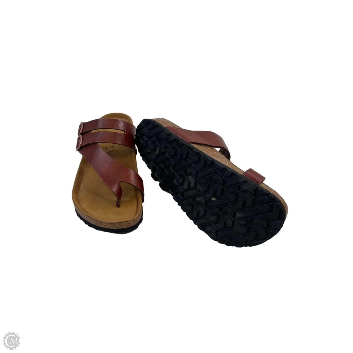 Sandals Flats By Clothes Mentor In Brown, Size: 6.5