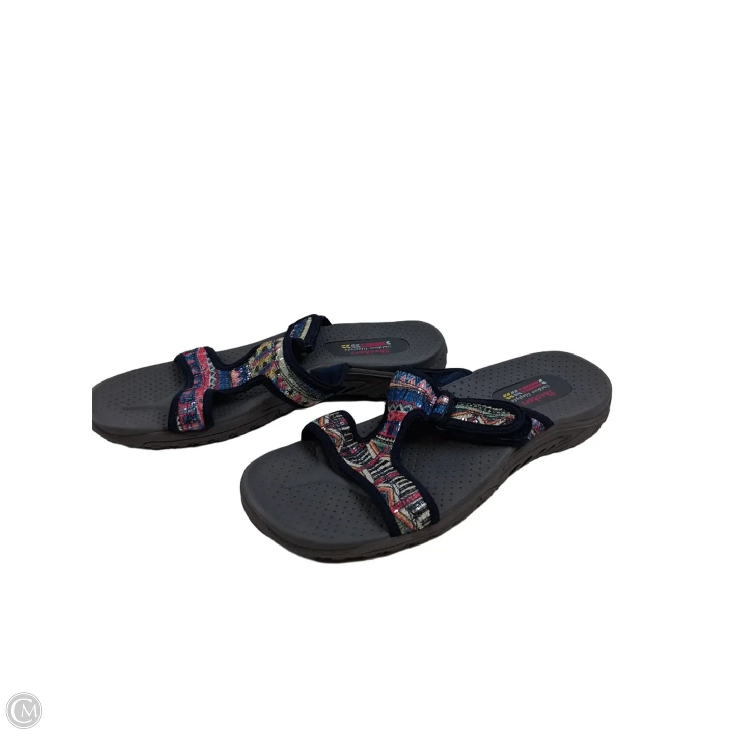 Sandals Flats By Skechers In Grey & Pink, Size: 10