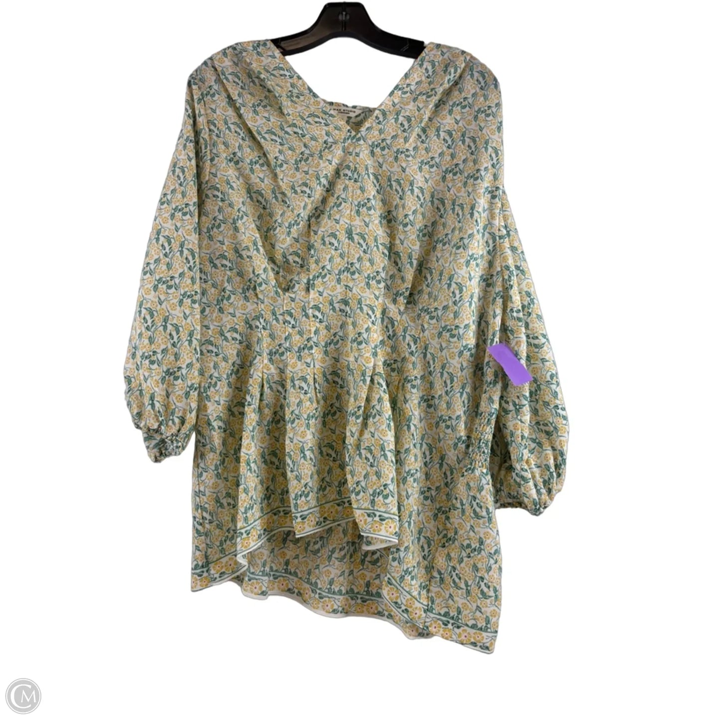 Top 3/4 Sleeve By Max Studio In Green & Yellow, Size: 1x