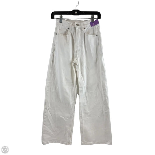 Jeans Wide Leg By Clothes Mentor In White, Size: 0