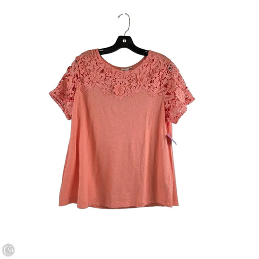 Top Short Sleeve By Charter Club In Orange, Size: Xl