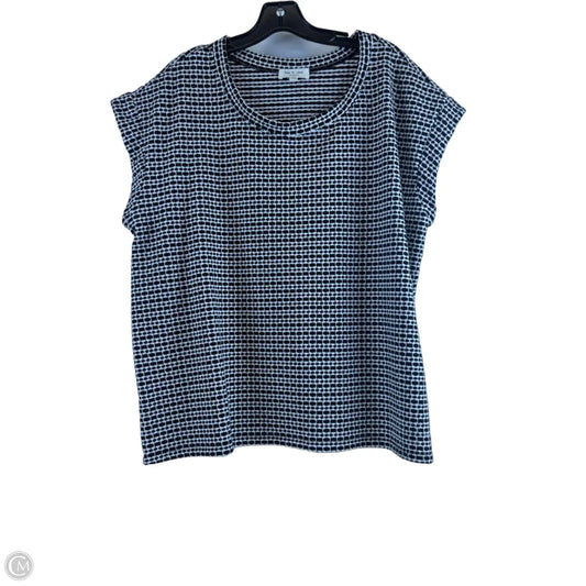 Top Short Sleeve Basic By Kim & Cami In Black & White, Size: 2x