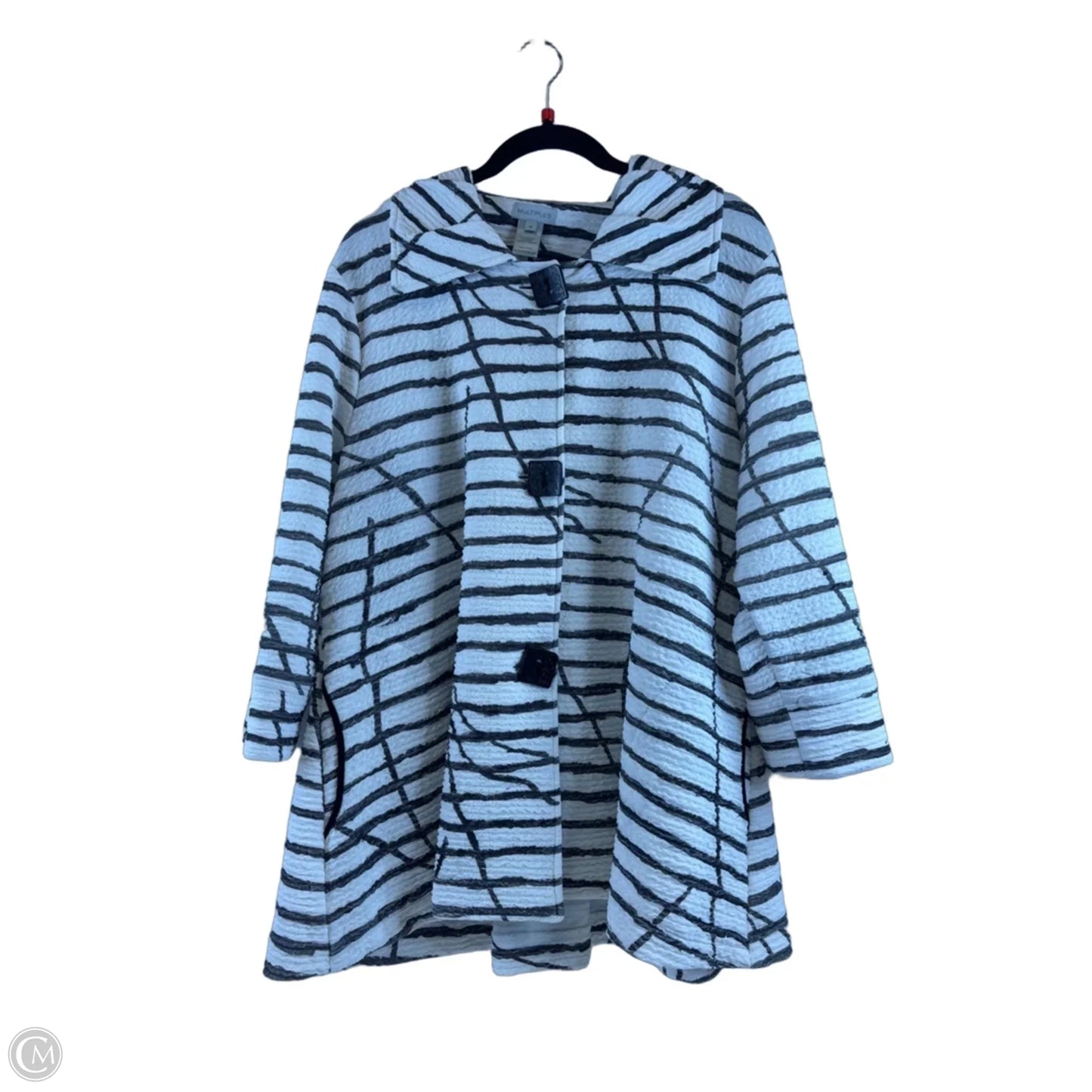 Blazer By Multiples In Grey & White, Size: Xl