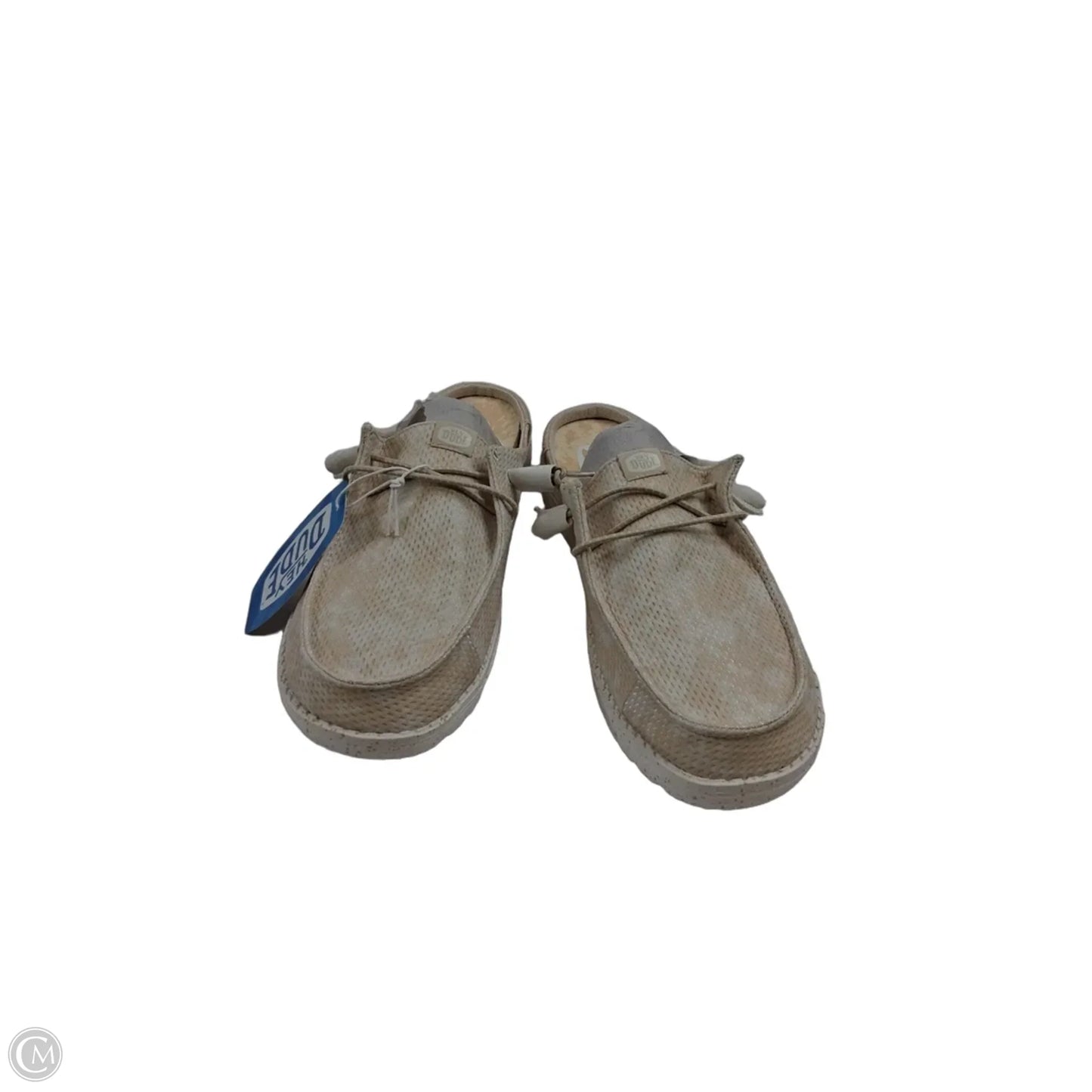 Shoes Flats By Hey Dude In White & Yellow, Size: 9.5