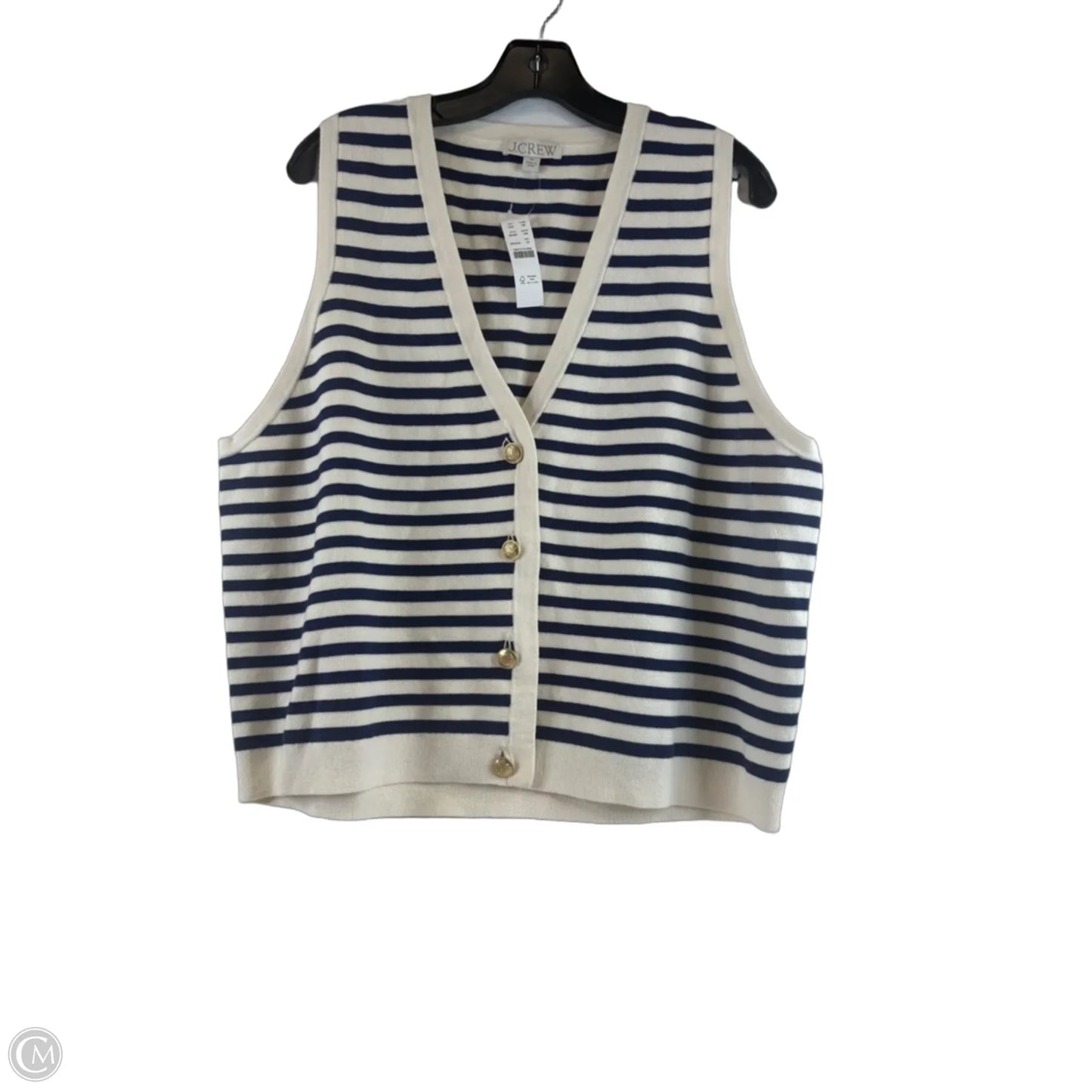 Vest Other By J. Crew In Blue & Cream, Size: 2x