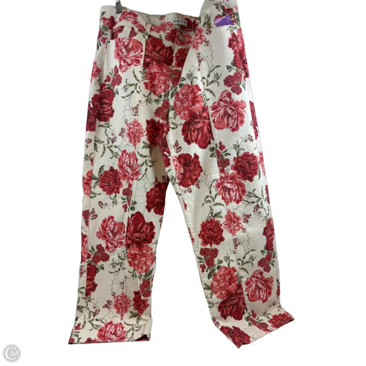 Jeans Wide Leg By Ava & Viv In Cream & Red, Size: 18