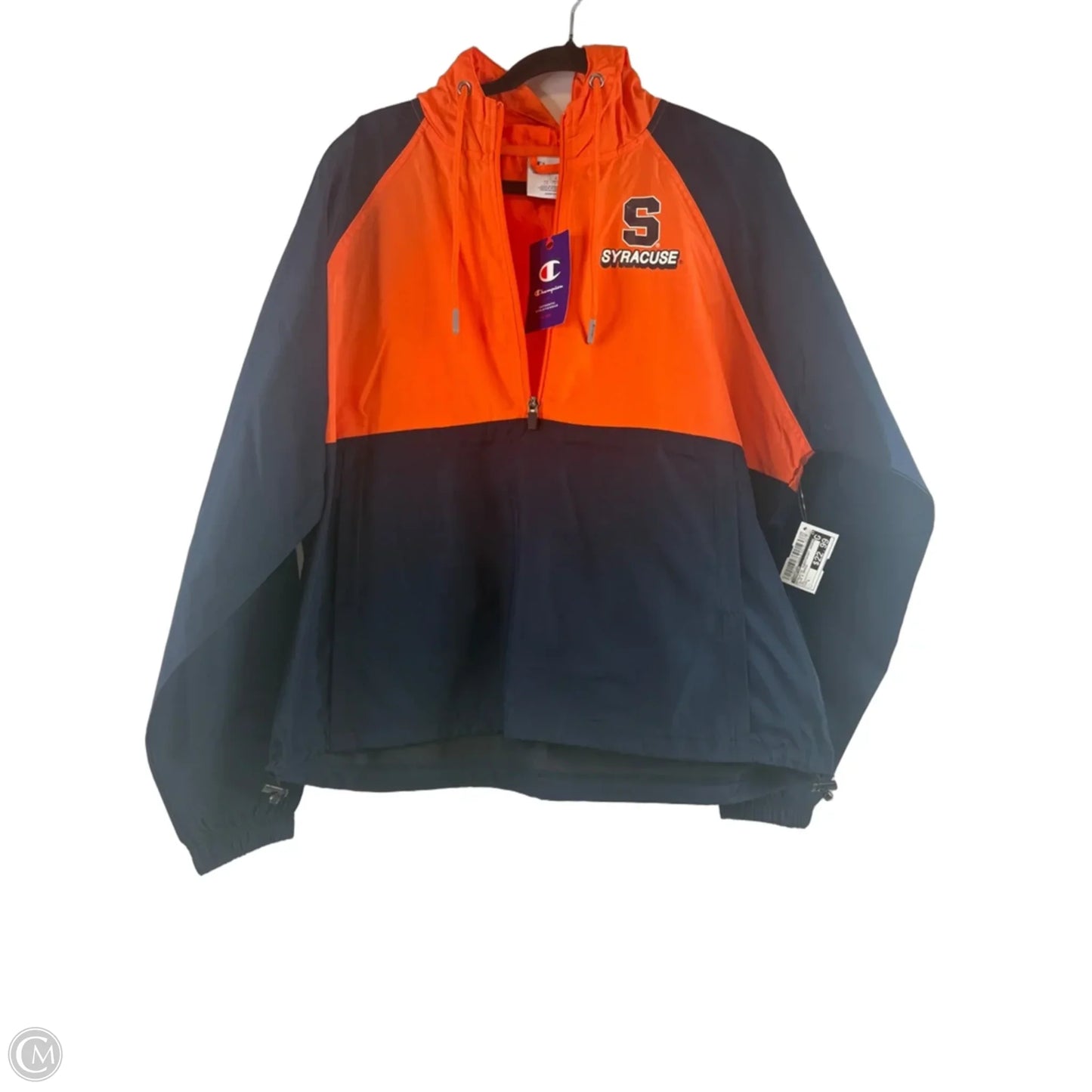 Athletic Sweatshirt Hoodie By Champion In Blue & Orange, Size: L