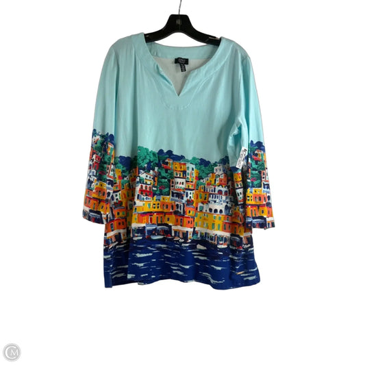 Top 3/4 Sleeve By Jones New York In Teal, Size: Xl