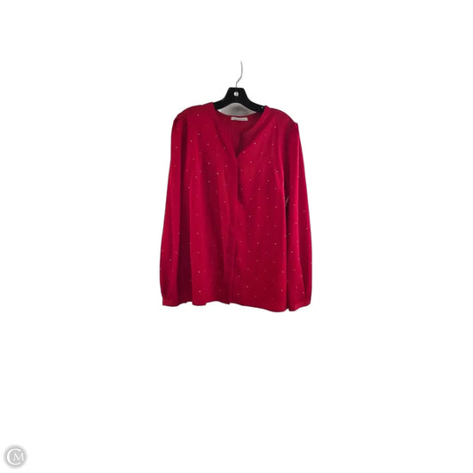 Top Long Sleeve By Liz Claiborne In Gold & Red, Size: Xl
