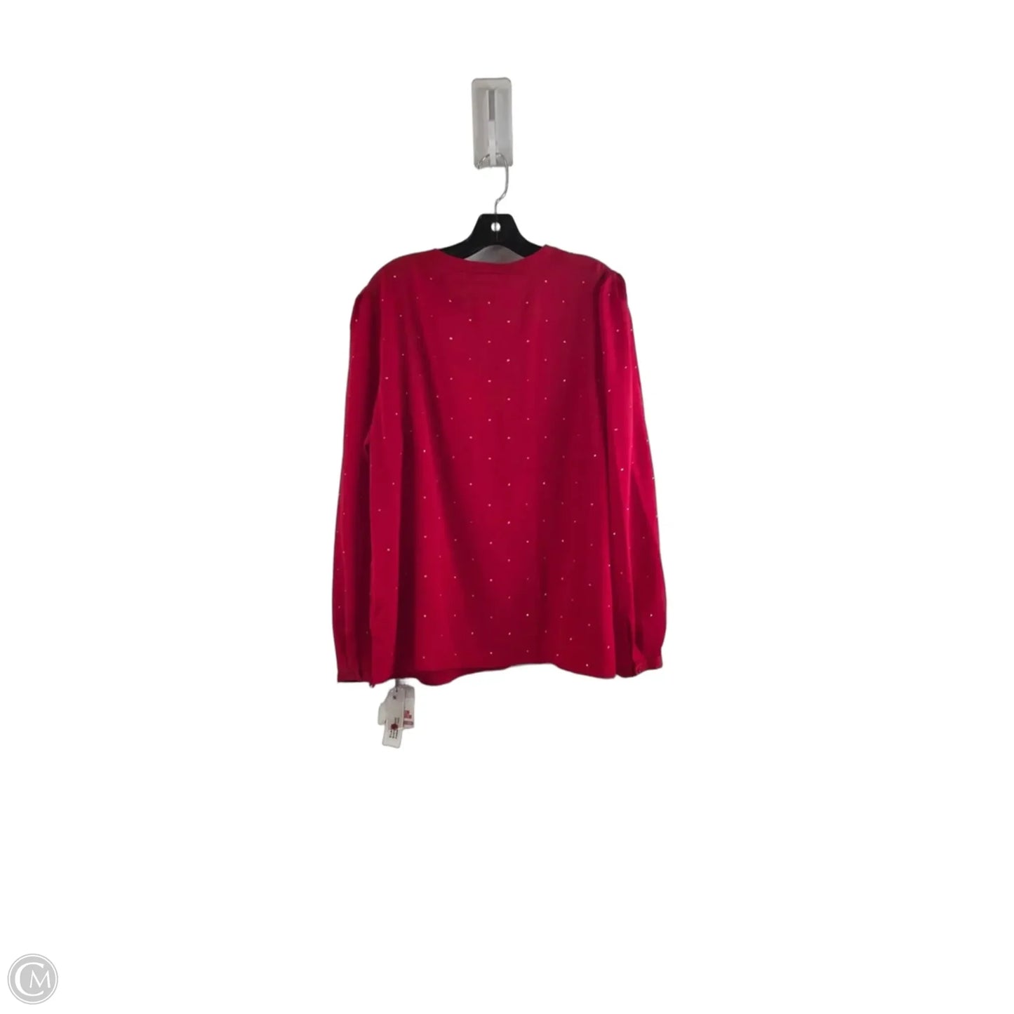 Top Long Sleeve By Liz Claiborne In Gold & Red, Size: Xl