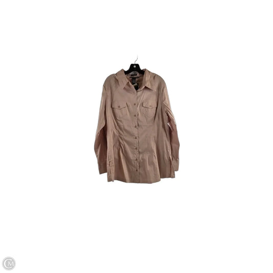 Top Long Sleeve Basic By Antilia Femme In Tan, Size: 1x