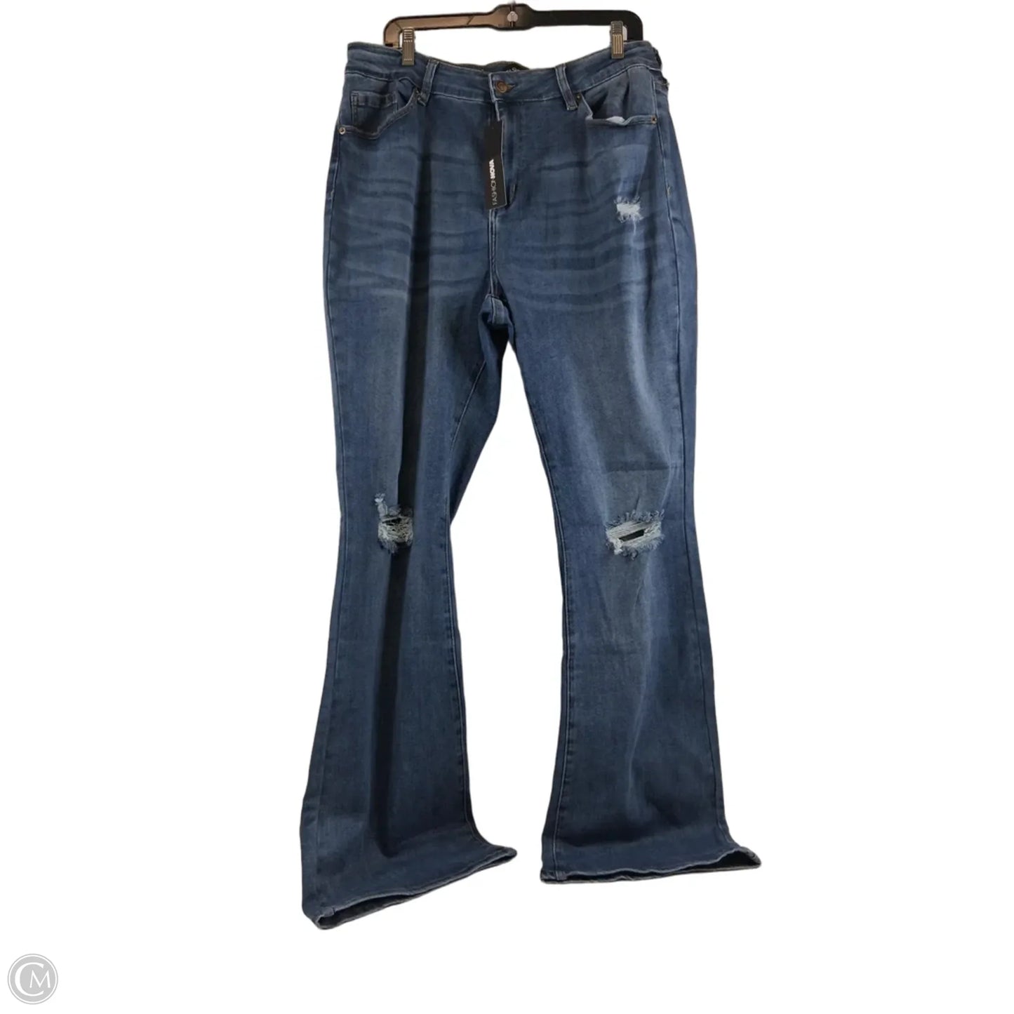Jeans Flared By Fashion Nova In Blue Denim, Size: 16