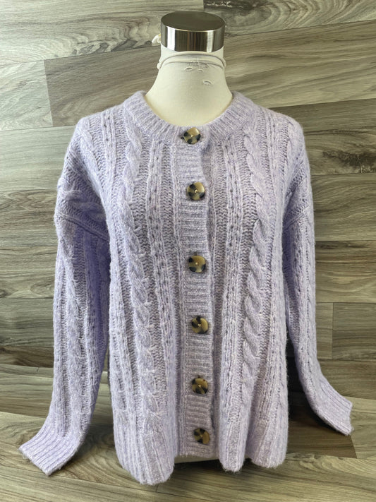 Sweater Cardigan By Madewell In Purple, Size: Xs