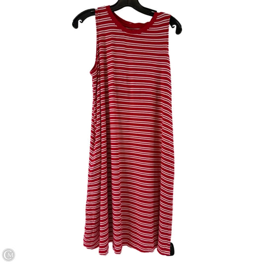 Dress Casual Midi By Time And Tru In Red & White, Size: M
