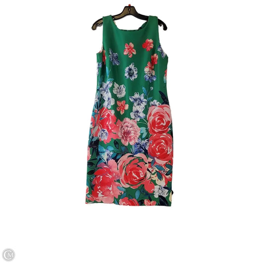 Dress Casual Midi By Roz And Ali In Green & Pink, Size: L