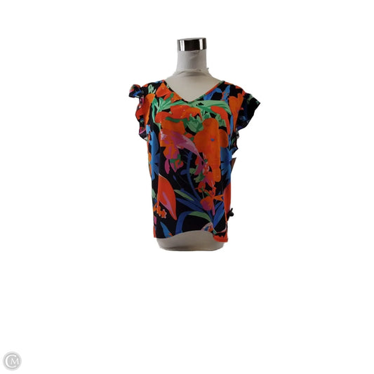 Top Short Sleeve By Shein In Blue & Orange, Size: L