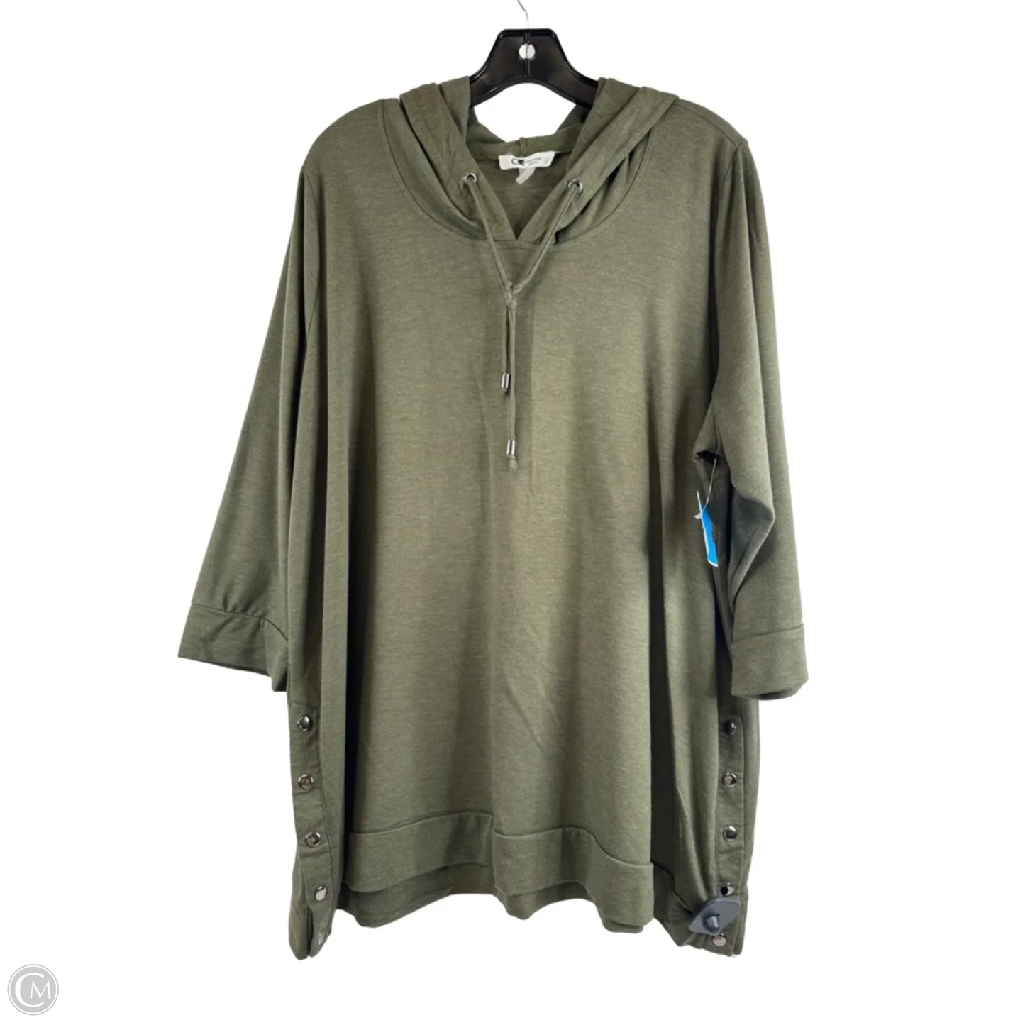 Top 3/4 Sleeve By Cable And Gauge In Green, Size: 1x