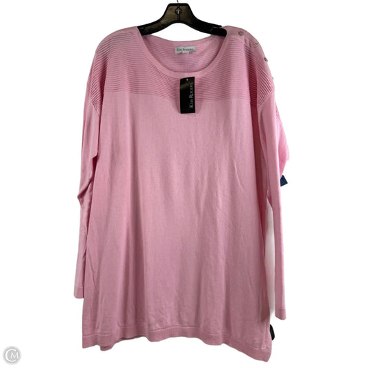 Top Long Sleeve By Kim Rogers In Pink, Size: Xxl