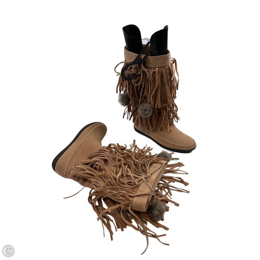 Boots Mid-calf Flats By Rampage In Beige, Size: 9.5