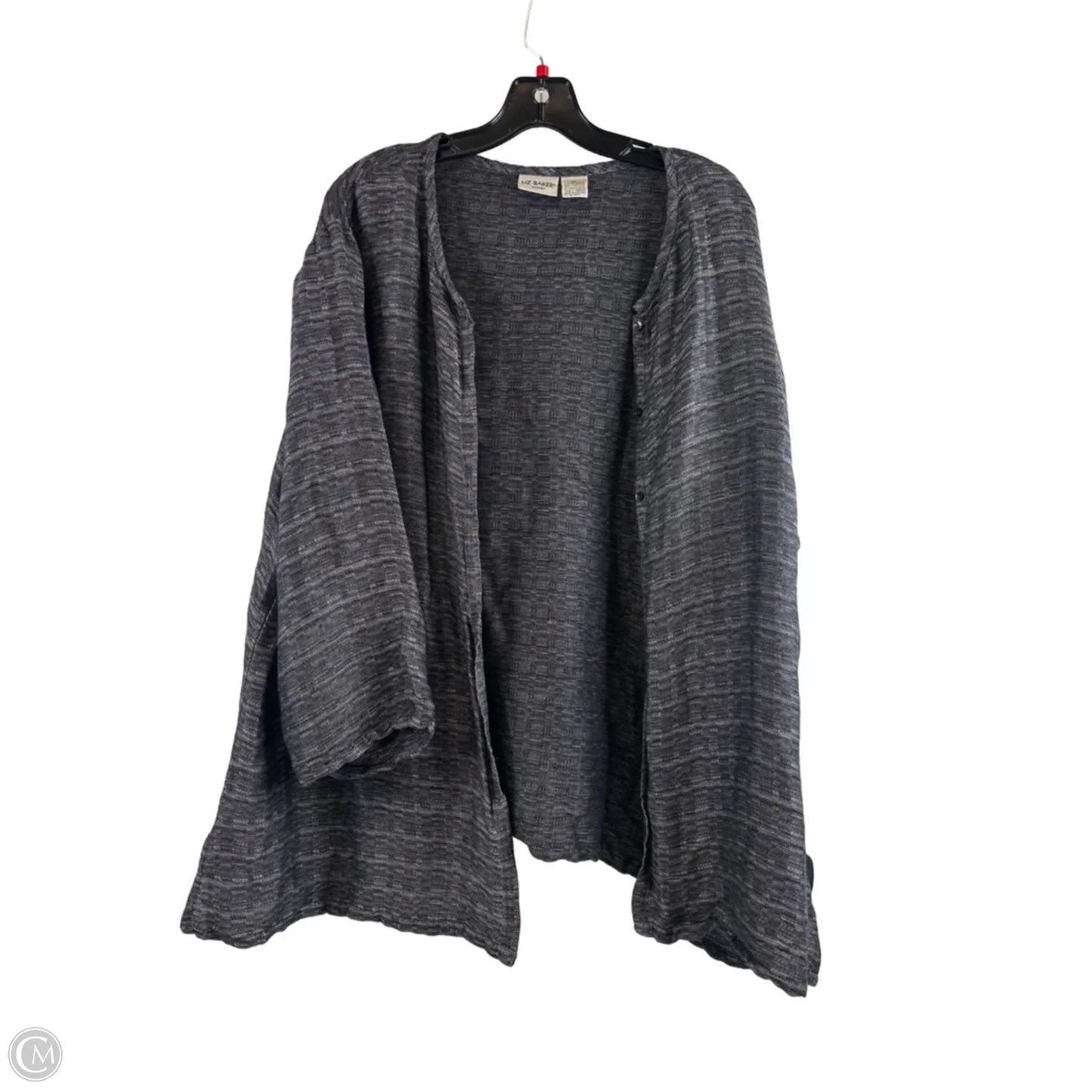 Cardigan By Liz Baker In Grey, Size: 3x