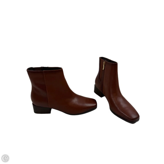 Boots Ankle Heels By Easy Spirit In Brown, Size: 9.5