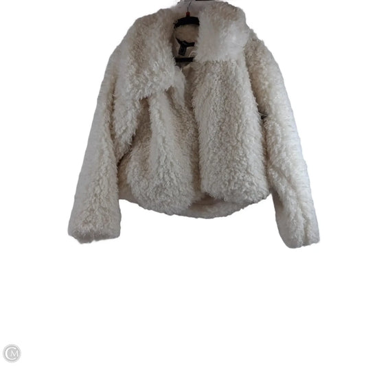 Jacket Faux Fur & Sherpa By Forever 21 In Cream, Size: M