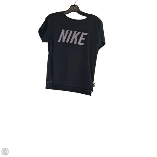 Athletic Top Short Sleeve By Nike In Black, Size: S