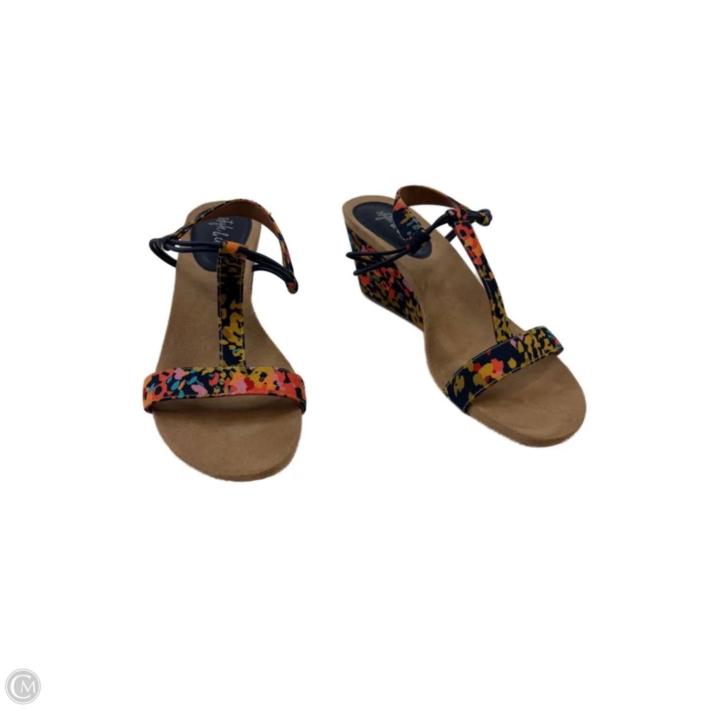 Sandals Heels Wedge By Style And Company In Floral Print, Size: 8