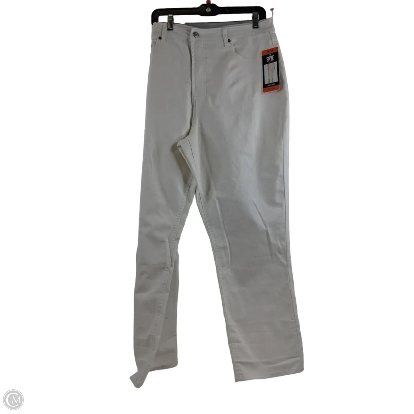 Jeans Designer By Frye In White Denim, Size: 16